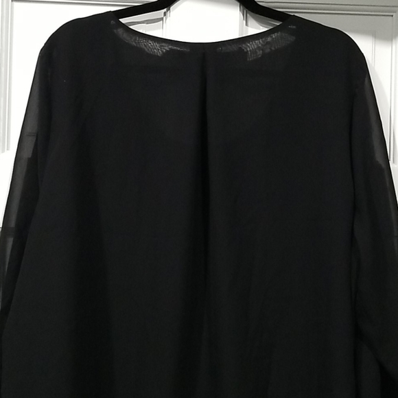 Zac & Rachel Woman 3X Black Top, Long Open Sleeves - Picture 5 of 6